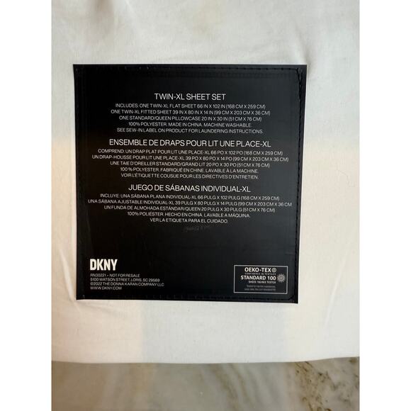 DKNY Twin XL Sheet Set White - Picture 2 of 2